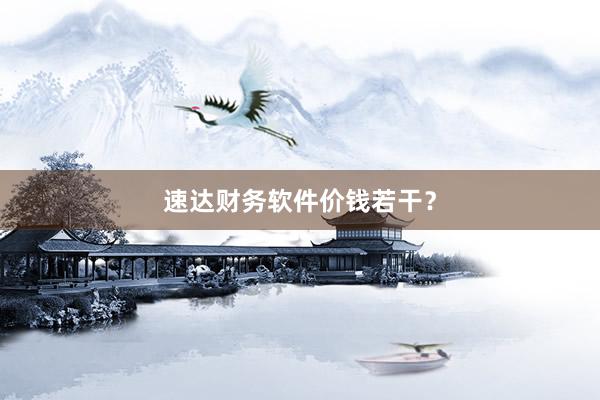 速达财务软件价钱若干?